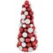 Northlight 3-Finish Shatterproof Ball Christmas Tree with Tinsel - 15.75" - Red and White